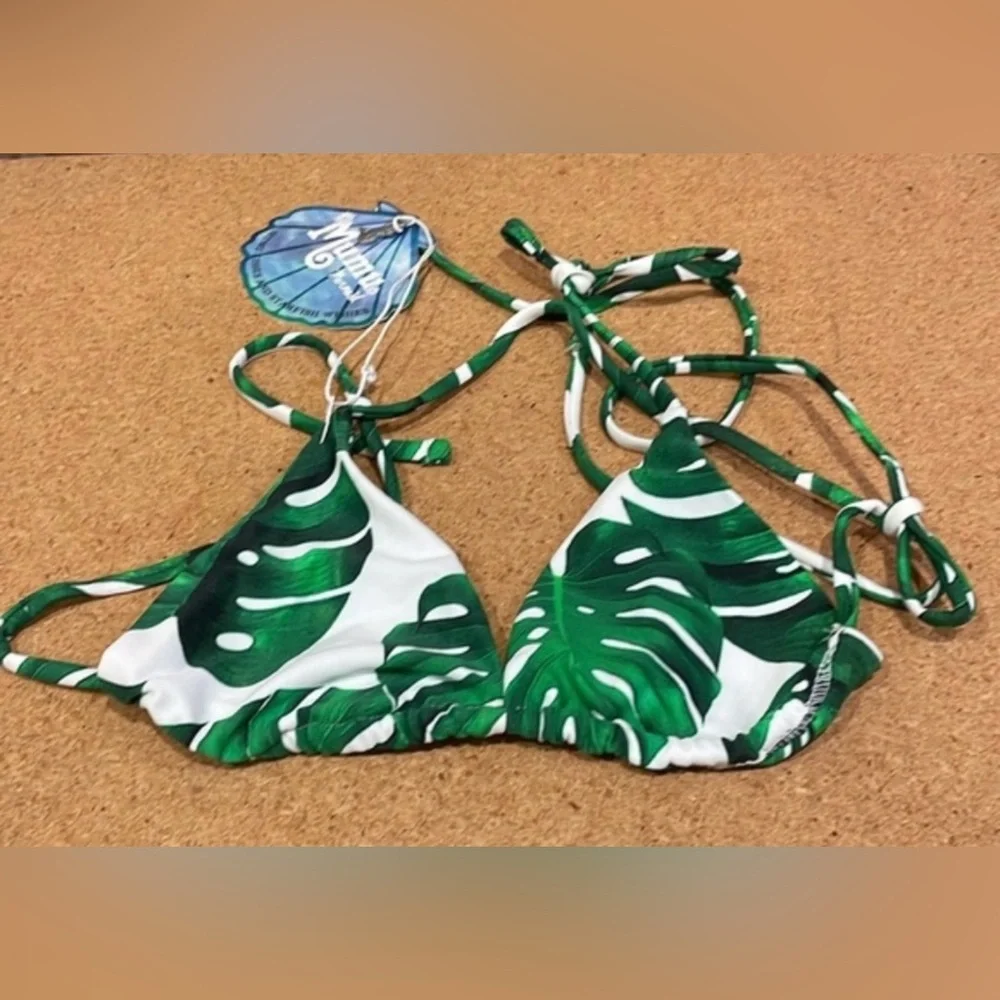 Show Me Your Mumu triangle bikini top tropical print NWT Size XS